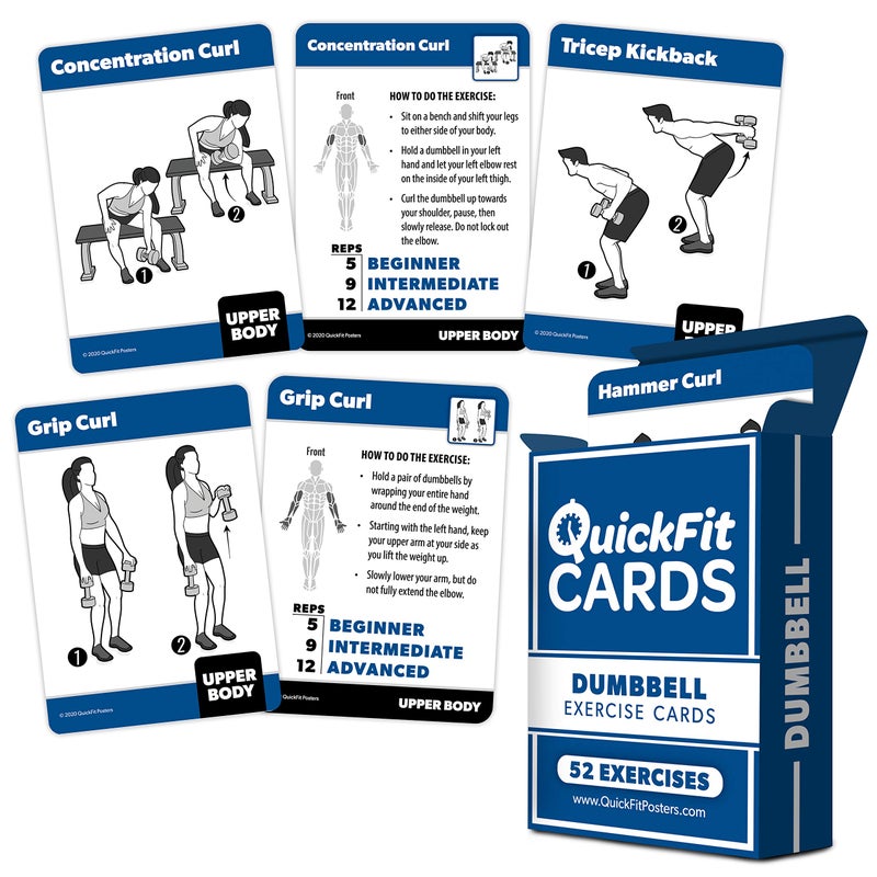 Palace Learning 10 Pack, Exercise Workout Poster Set - Dumbbell Volume 1 & 2, Suspension, Kettlebell, Resistance Bands, Stretching, Bodyweight, Barbell, Yoga Poses + Dumbbell Exercise Cards, 18" x 24" - Image 3